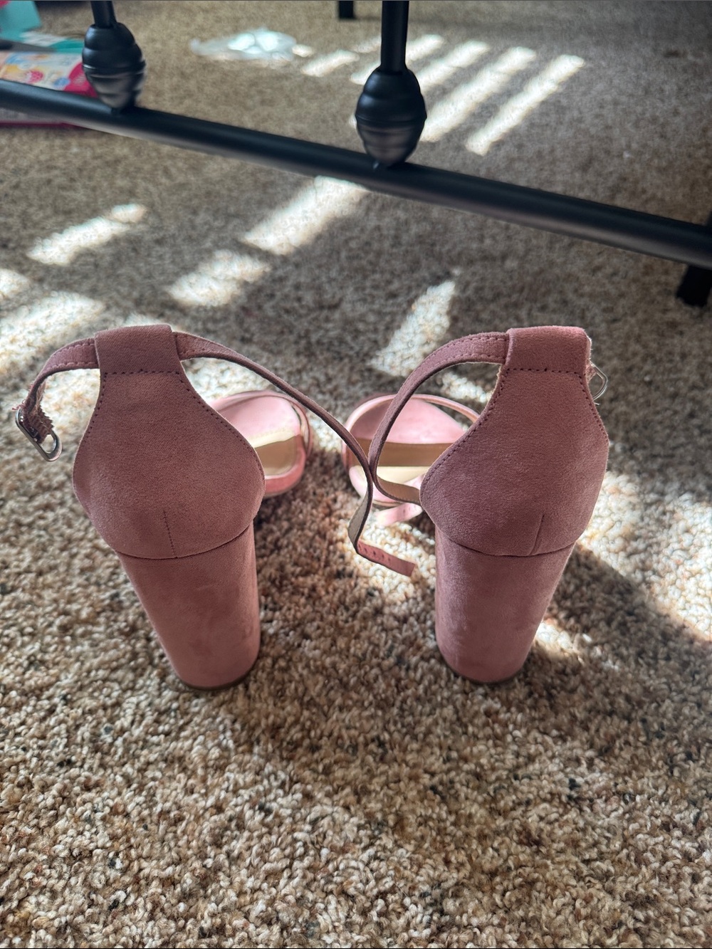 Blush Pink Ankle-Strap Block Heel - Picture 2 of 3